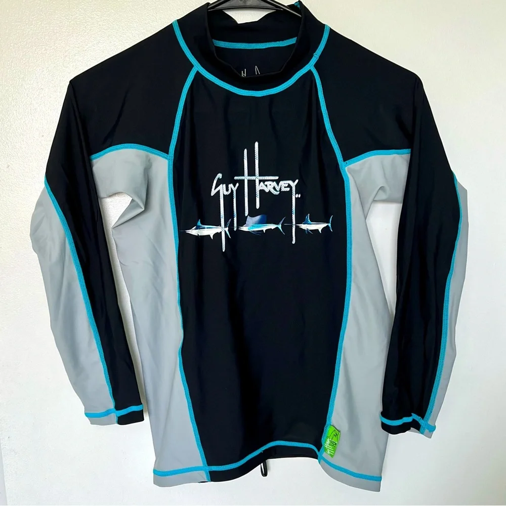 NWOT Rashguard Swim Sun Shirt Guy Harvey Fish Kids Boys Girls Unisex - Picture 1 of 5